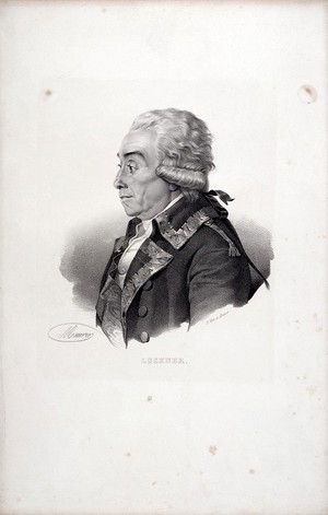 view Nicolas Luckner, Baron Luckner. Lithograph by Nicolas-Eustache Maurin.