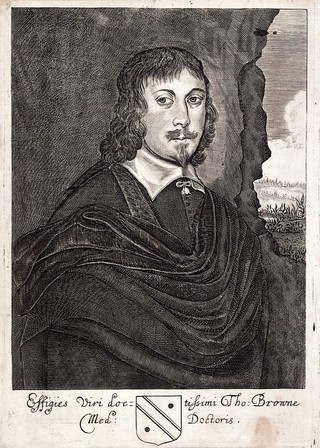 Sir Thomas Browne. Engraving attributed to T. Cross, 1669.