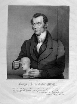Johann Caspar Spurzheim. Lithograph by J.H. Bufford after A. Fisher.