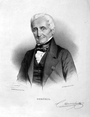 view André-Marie-Constant Duméril. Lithograph by N.-E. Maurin.