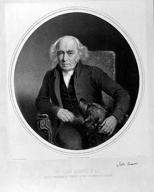 view John Burns. Lithograph by L. Ghémar after S. Watson.