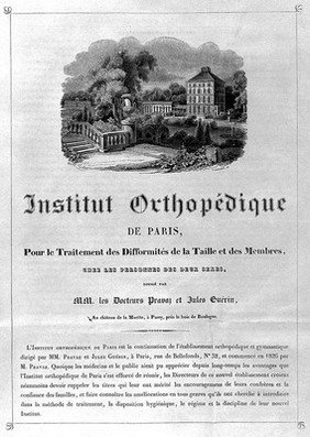 Institut Orthopédique de la Muette, pour le traitement des difformités de la taille et des membres ... / dirigé par M. le docteur Jules Guérin.