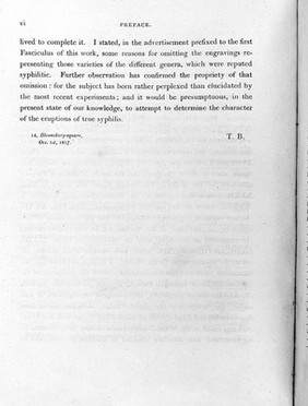 Delineations of cutaneous diseases: exhibiting the characteristic appearances of the principal genera and species comprised in the classification of the late Dr. Willan; and completing the series of engravings begun by that author / [Thomas Bateman].