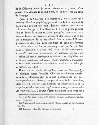 Essai sur la chlorose / [Étienne Malbet].