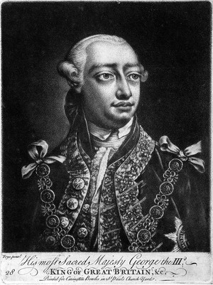 view King George III. Mezzotint after T. Frye.