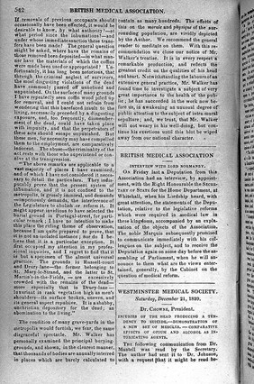 Page of text from The Lancet, volume 1