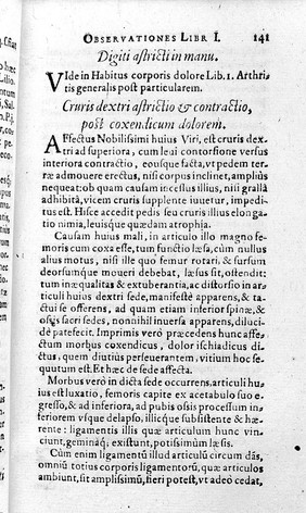 Observationum, in hominis affectibus plerisque, corpori et animo, functionum laestione, dolore, aliave molestia et vitio incommodantibus, libri tres. ... accommodati. In quibus eo ordine, diversorum affectuum sub generibus hisce comprehensorum, progressus, eventus, curationes ... historice describuntur / [Felix Platter].