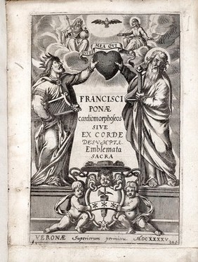 Francisci Ponae Cardiomorphoseos, sive, Ex corde desvmpta emblemata sacra.