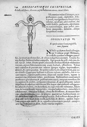 Guilhelmi Fabricii Hildani ... Observationum et curationum chirurgicarum centuriae, nunc primum in unum opus congestae, ac in duo volumina distributae. Quorum prius continet centurias I. II. & III / [Wilhelm Fabricius Hildanus].