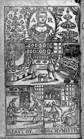 The Queen's royal cookery ... With the art of preserving and candying of fruits and flowers; and the making of conserves, syrups, jellies, and cordial waters ... cosmetick or beautifying waters, etc / [T. Hall].