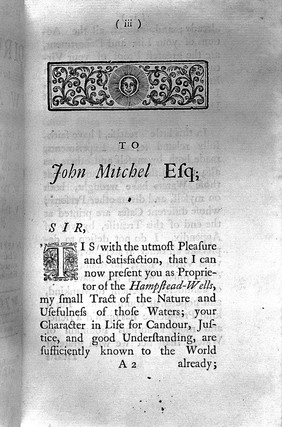 Hampstead-Wells: or, directions for the drinking of those waters ... With an appendix, relating to the original of springs in general; with some experiments of the Hampstead Waters, and histories of cures / [John Soame].