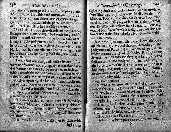 Vade mecum: or, a companion for a chyrurgion: fitted for times of peace or war. Compendiously shewing ... the use of every severall instrument ... and the vertues and qualities of such medicines as are needfull ... with the maner [sic] of compounding them ... As also the perfect cure of green wounds, either incised or contused, ulcers, fistulaes, fractures, and dislocations. To which is added the maner [sic] of making reports before a Judge of Assize, of any one that hath come to an untimely end / [Thomas Brugis].