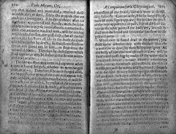 Vade mecum: or, a companion for a chyrurgion: fitted for times of peace or war. Compendiously shewing ... the use of every severall instrument ... and the vertues and qualities of such medicines as are needfull ... with the maner [sic] of compounding them ... As also the perfect cure of green wounds, either incised or contused, ulcers, fistulaes, fractures, and dislocations. To which is added the maner [sic] of making reports before a Judge of Assize, of any one that hath come to an untimely end / [Thomas Brugis].