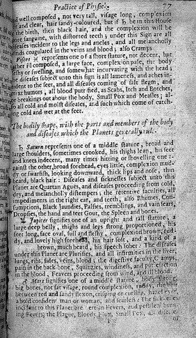 Blagraves astrological practice of physick discovering the true way to cure all kinds of diseases ... being performed by such herbs and plants which grow within our own nation, directing the way to distil and extract their vertues and making up of medicines. Also a discovery of some notable phylosophical secrets ... relating to a discovery of all kinds of evils, whether natural, or such which come from sorcery or witchcraft ... directing how to cast forth the said evil spirit out of any one which is possessed with sundry examples thereof / [Joseph Blagrave].