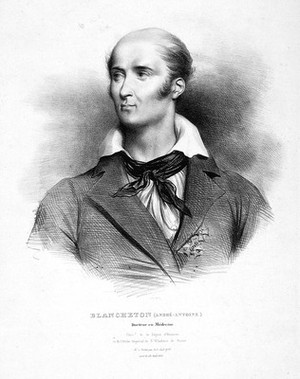 view André-Antoine Blancheton. Lithograph by A. Devéria.