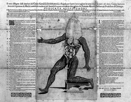 Il vero disegno degl'interiori del corpo umano : con instruttione, e regola, per sapere bene tagliare le vene in tutte le parti del detto corpo humano, secondo l'opinione de' medici antichi, & moderni più famosi / Di nuovo raccolte, & date in luce da Antonio Moneta.