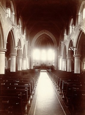 Claybury Asylum, Woodford, Essex: the Chapel. Photograph by the London & County Photographic Co., [1893?].