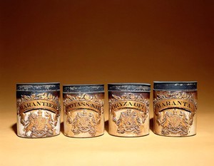 view Ceramic pharmacy jars.
