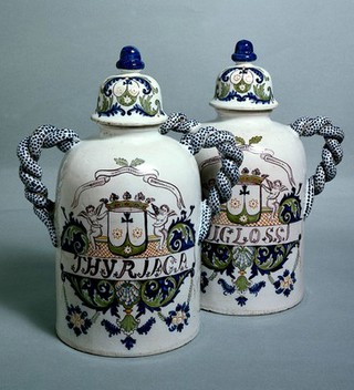 Ceramic pharmacy jars.