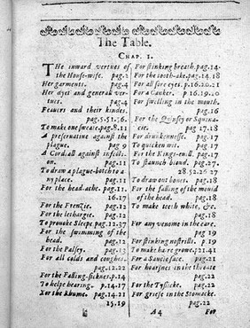 The English house-wife. Containing the inward and outward vertues which ought to be in a compleate woman. As her skill in physicke, surgery, cookery, extraction of oyls, banqueting stuffe, ordering of great feasts, preserving of all sort of wines, conceited secrets, distillations, perfumes, ordering of wooll, hempe, flax, making cloth and dying; the knowledge of dayries, office of malting; of oates, their excellent uses in families: of brewing, baking, and all other things belonging to a household / A work generally approved, and now the fourth time much augmented. Purged, and made most profitable and necessary for all men, and the general good of this kingdome. By G.M.