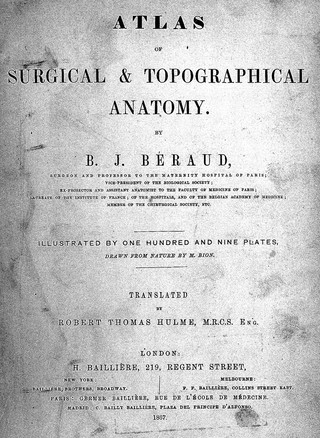 Atlas of surgical & topographical anatomy / by B. J. Béraud ; translated by Robert Thomas Hulme.