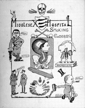 Middlesex Hospital, London: souvenir of smoking concert, 15 November 1917.