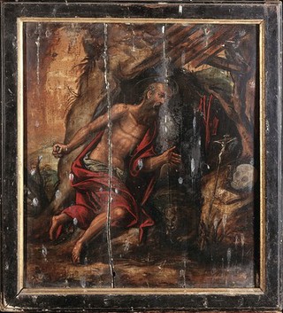 Saint Jerome. Oil painting by an Italian painter.