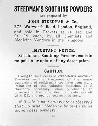 Hints to mothers on the treatment of their children / John Steedman & Co.