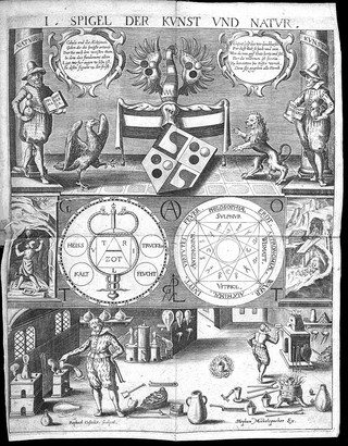 Cabala, speculum artis et naturae, in alchymia; exinde, quid, lapis sophorum antiquissimus, rei sit, qui triplex, & tamen simplex lapis existit : Omnia hactenus ex variis etiam scriptis paucis observata, singulis laboriosis amatoribus artis honoris ergò, deo annuente, tam perspicuè ac lucidissimo speculo, proposita, et quatuor aeneis laminis incisis picturis exhibita / Per ignotum, attamen notum, sicuti insignia prima figurae insculpta testantur, nunc è Germanico, Latnio [sic] versa à strenuo sapientiae cultore, et unâ cum praestantissimi cujusdam philosophi diagraphe hujus ipsius argumenti, Roseae Crusis Fraternitati dicata edita. Quò hac in materia amplius nil desideretur.
