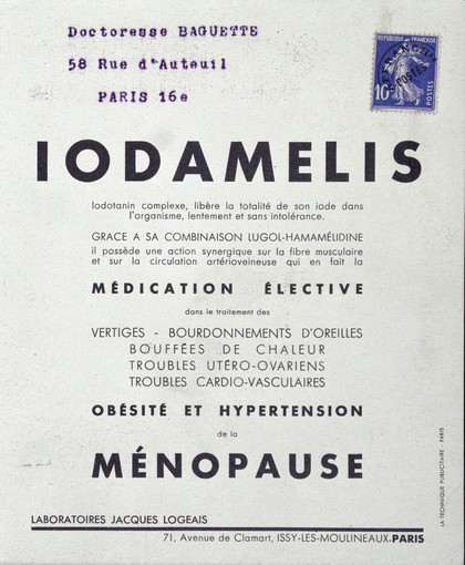 Advertisements for pharmaceutical products, sent through the post to physicians in France, Italy, Spain and Belgium. Prints, 1940s-1960s.