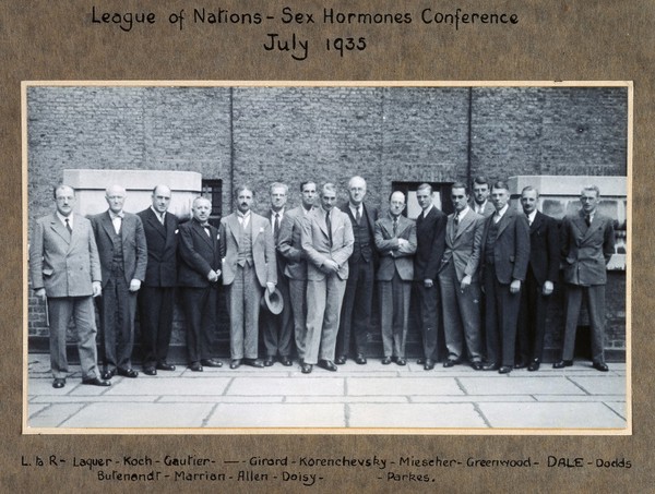Members of the Second International Congress on the Standardization of Sex Hormones. Photograph, 1935.