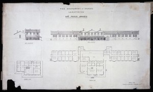 view Highlands of Brazil Sanatorium, São Paulo: elevations and plans. Lithograph, 1886.