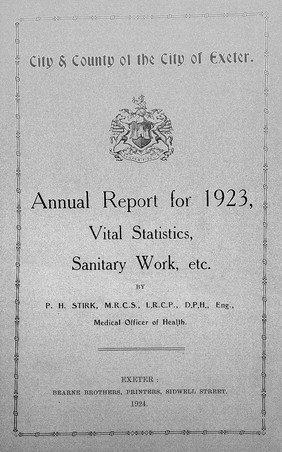 Annual Report for 1923, Vital Statistics, S