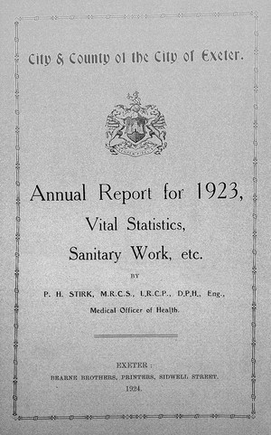 view Annual Report for 1923, Vital Statistics, S