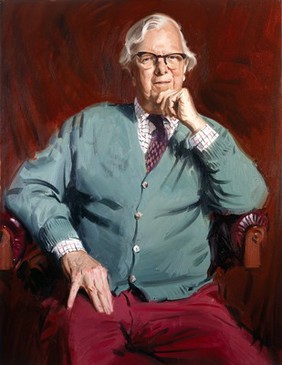 Sir Roger Gibbs. Oil painting by Andrew Festing, 2000.