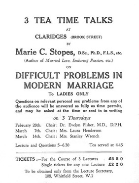 'Difficult problems in Modern Marriage'.