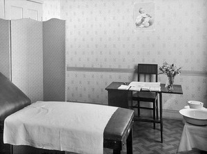 view Clinic interior, papers of Marie Stopes