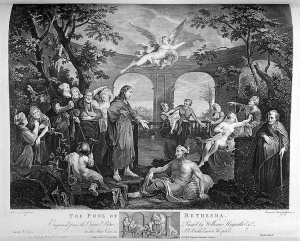 The works of William Hogarth, from the original plates restored by James Heath ... with the addition of many subjects not before collected: to which are prefixed, a biographical essay on the genius and productions of Hogarth, and explanations of the subjects of the plates / by John Nichols.