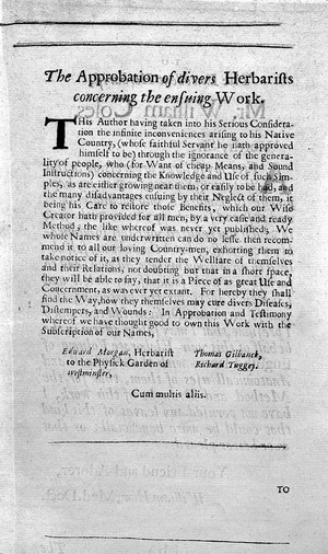 view W. Coles, Adam in Eden, 1657