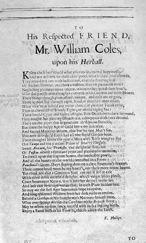 view W. Coles, Adam in Eden, 1657
