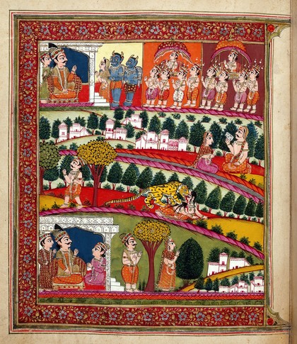 The mahatmya of the 13th adhyaya. An adulterous woman from the city of Harinam goes to the forest with her husband and is attacked by a tiger who only eats those who commit immoral acts. Reborn as a low-caste Chandala, the woman hears the 13th adhyaya of the Bhagvadgita from the holy man and asks him to recite it to the tiger as well. Both the woman and the tiger receive divine bodies and are taken to Visnu's heaven