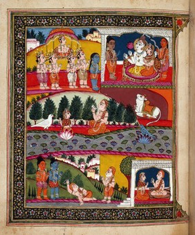 The mahatmya of the tenth adhyaya. The servants of Shiva find a dead Brahman in the city of Kasi on the auspicious day of Ekadasi. Shiva explains that by reciting the tenth aghyaya of the Bhagvadgita, the Brahman had once saved a swan and an apsara (fairy) who had been turned into a lotus. Shiva's attendants take the Brahman to Shiva's heaven