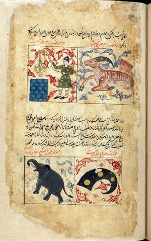 view Capricorn and Aquarius with two lunar mansions in Capricorn from Persian Manuscript 373