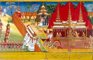 view The newly married couple, Princess Yasodhara and Bodhisatta