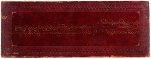 view Cover for Volume 2 in red tooled leather with text in gold