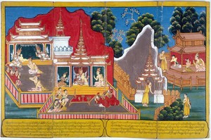 view (Far left) The ascetic Kaladevala and the king pay