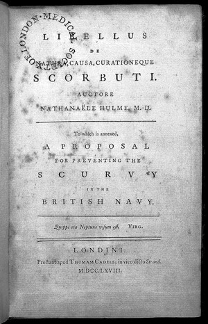 view N. Hulme, Libellus de natura...scorbuti