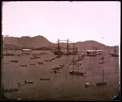 The harbour, Hong Kong. The Galatea carrying H.R.H. the Duke of Edinburgh, 1870. No 3.