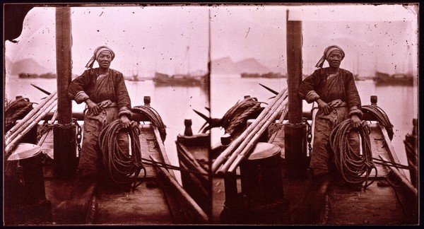 Yangtze river, China. Photograph, 1981, from a negative by John Thomson, 1871.