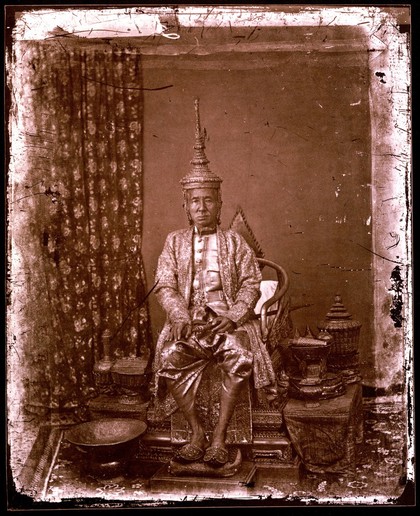 The 1st King of Siam, King Mongkut, in state robes, Bangkok, Siam